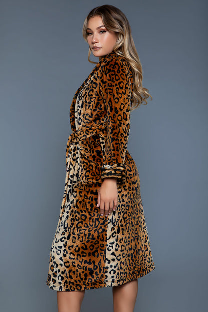 BeWicked Leopard Robe Soft Flannel