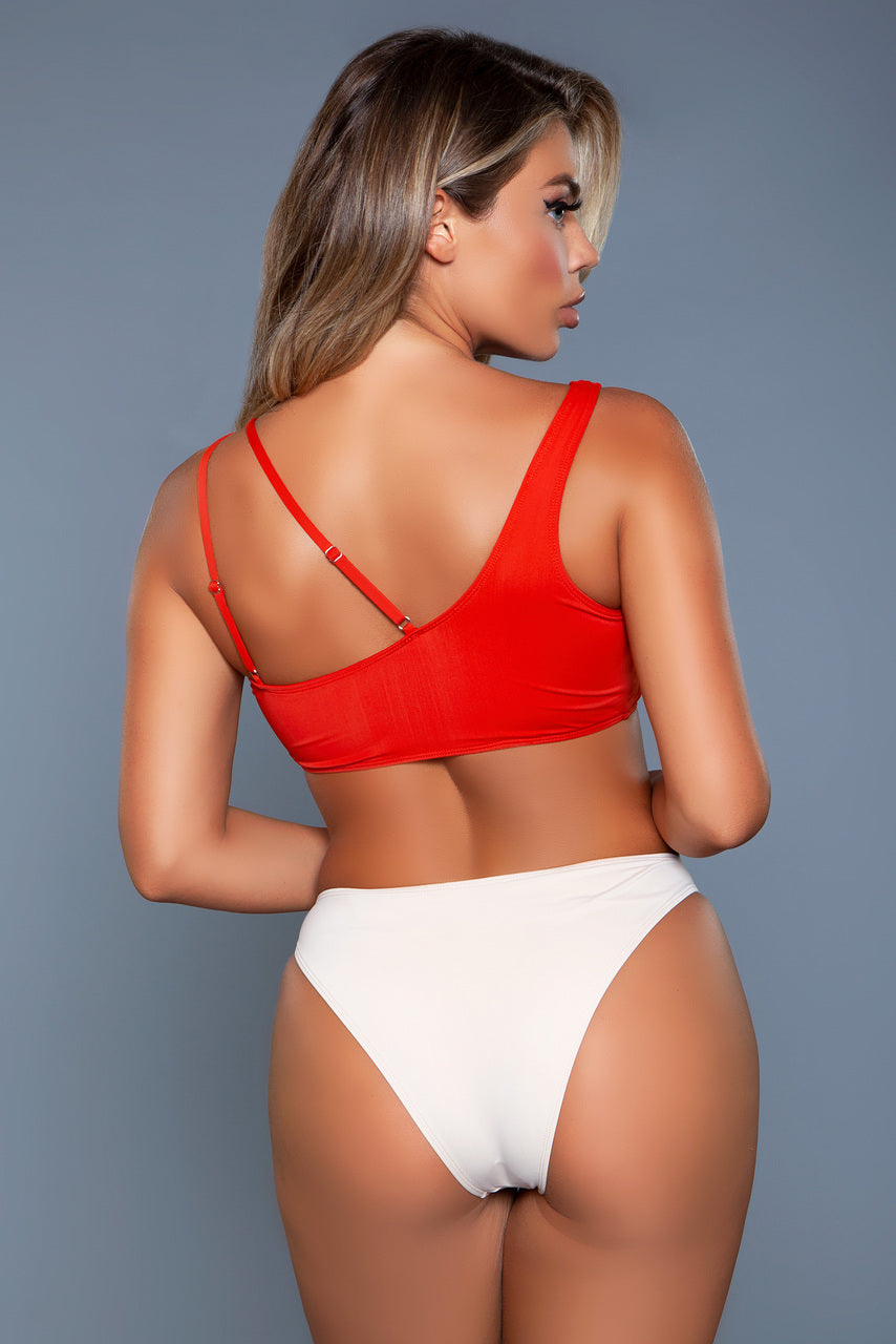 BeWicked Aubrey Swimsuit Bikini Red Beige