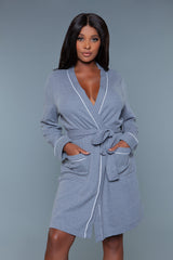 BeWicked Waffle Robe Grey