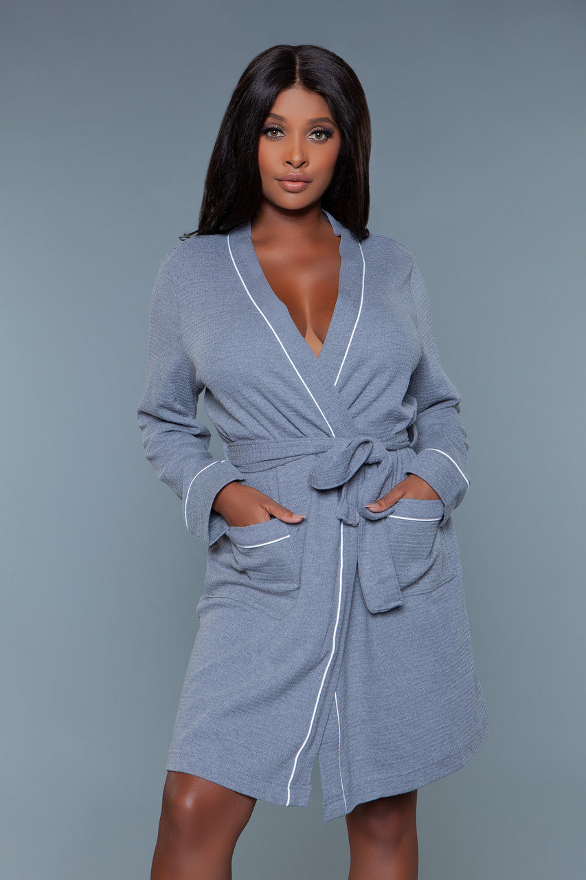 BeWicked Waffle Robe Grey