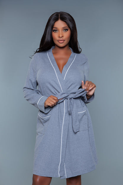 BeWicked Waffle Robe Grey