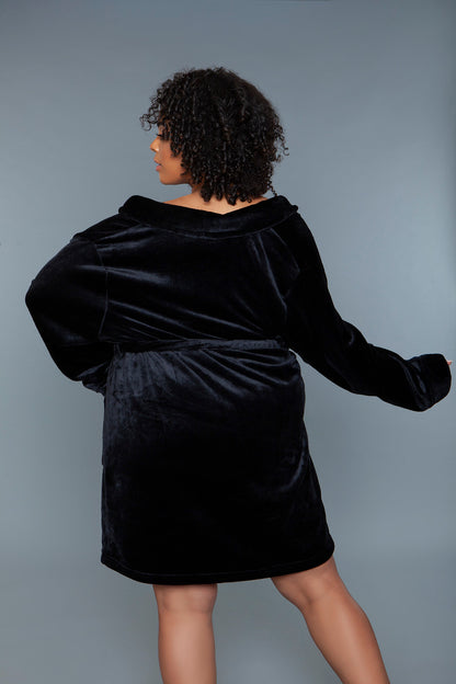 BeWicked Kaylee Plush Robe Black