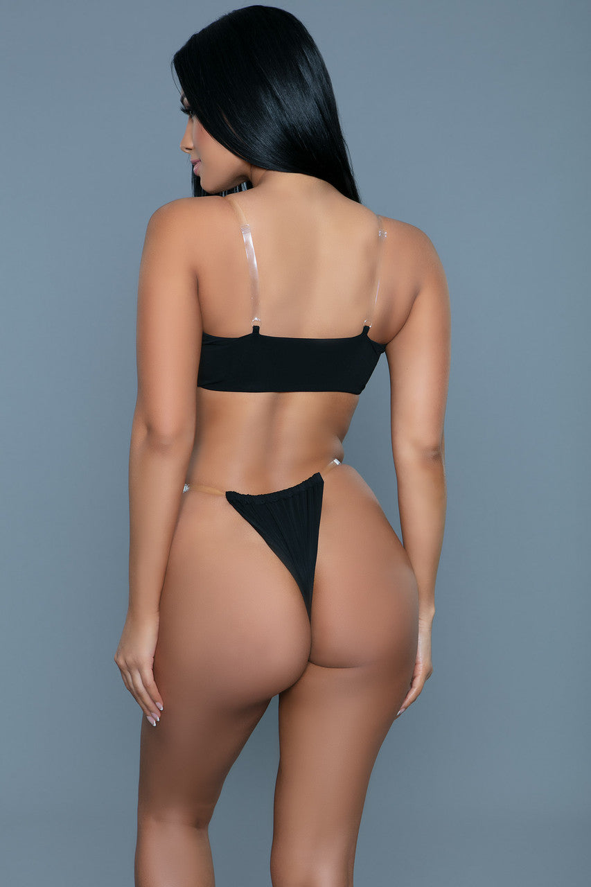 BeWicked Sloane Swimsuit with Clear Straps Bikini Set
