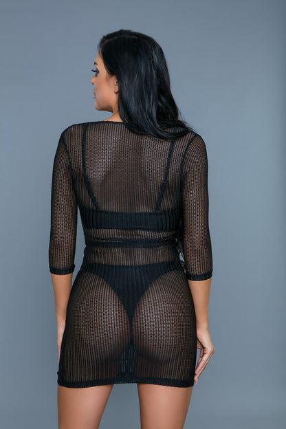 BeWicked Isla Knitted Cover Up Swimwear Black