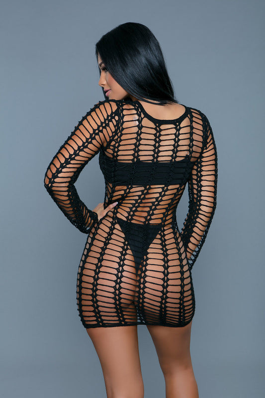 BeWicked Carson Long Sleeves Crochet Cover Up Dress Swimwear