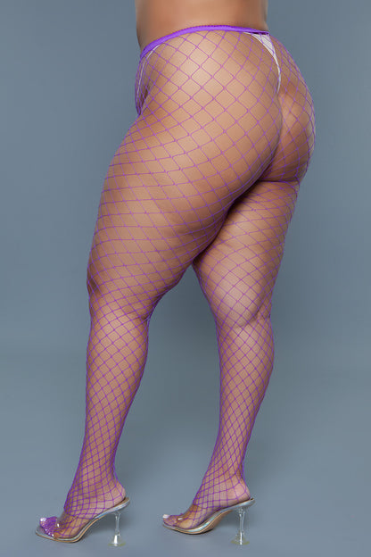 BeWicked Can't Back Down Pantyhose Purple