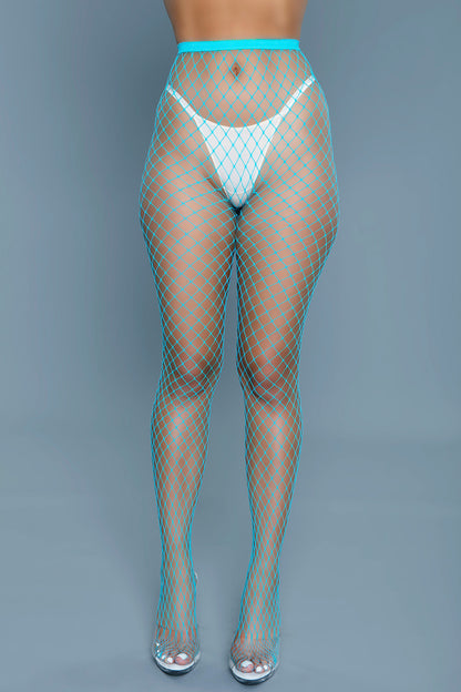 BeWicked Can't Back Down Pantyhose Turquoise Blue