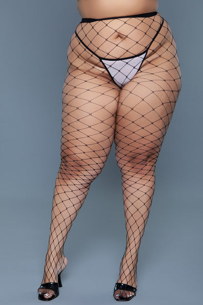 BeWicked Oversized Fishnet Pantyhose Black