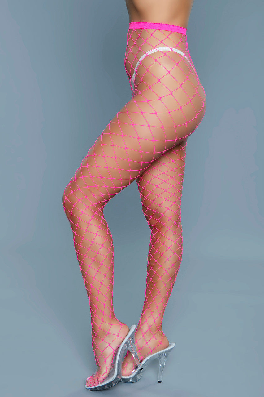 BeWicked Oversized Fishnet Pantyhose Hot Pink