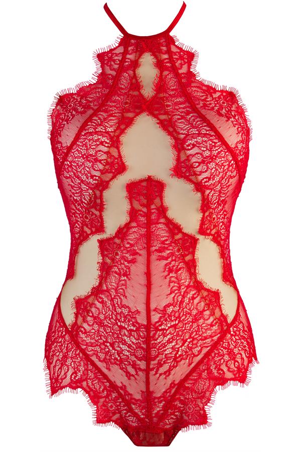 Axami 9590 Summer Love Red Sheer Lace Teddy