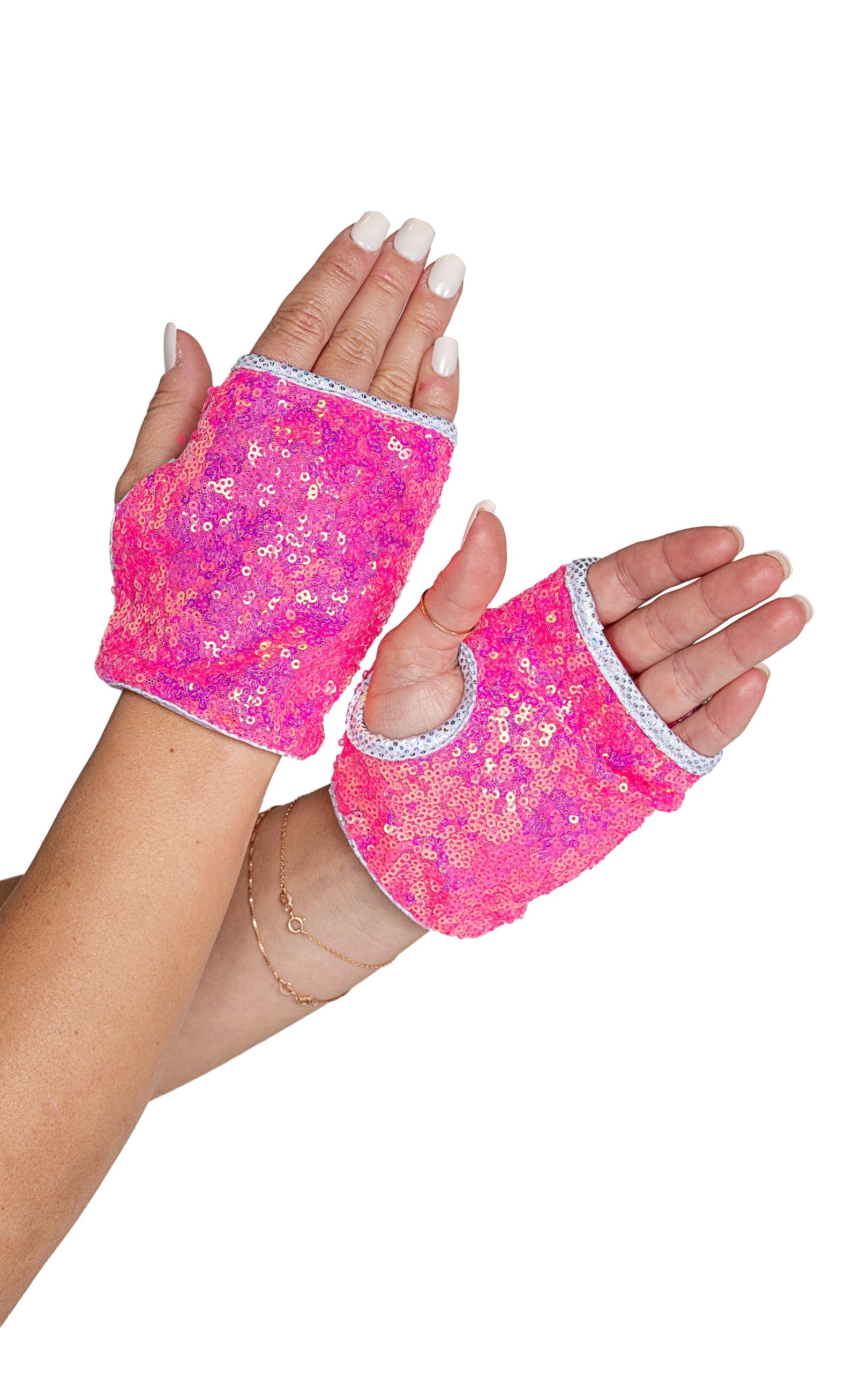 Roma Costume Open Finger Sequin Gloves