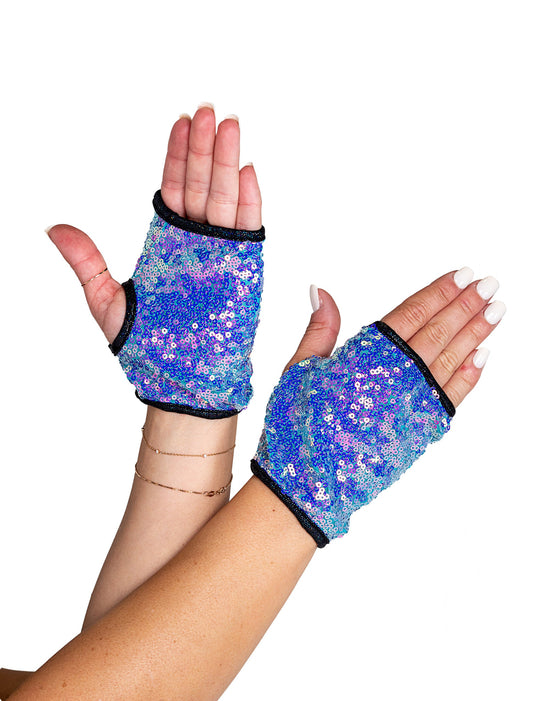 Roma Costume Open Finger Sequin Gloves