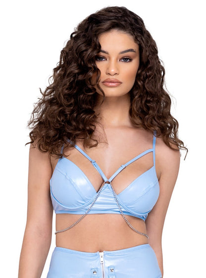 Roma Festival Rave Underwire Bra Top Blue