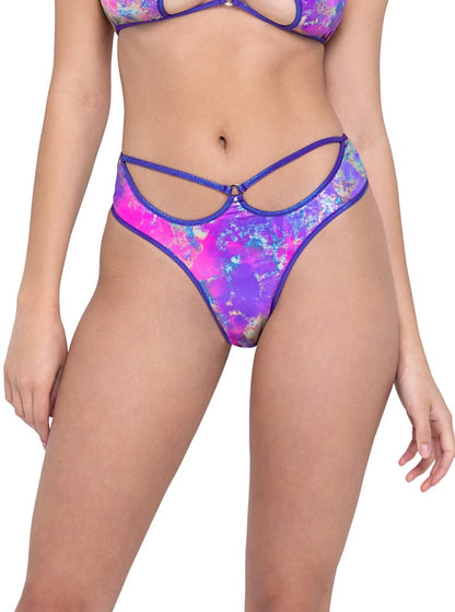 Roma Festival Rave Thong Back Shorts with Strap Detail