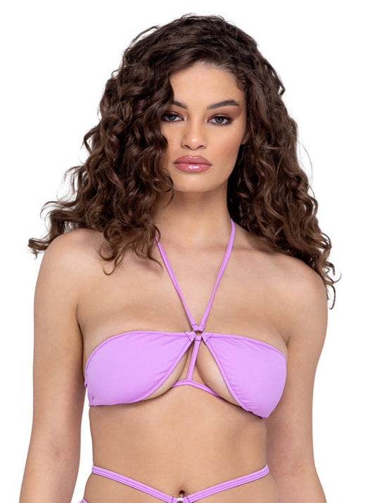 Roma Festival Rave Tie-Top Bikini Top Lavender