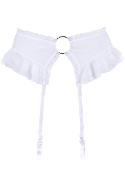 Axami 9992 Garter Belt White Ruffles