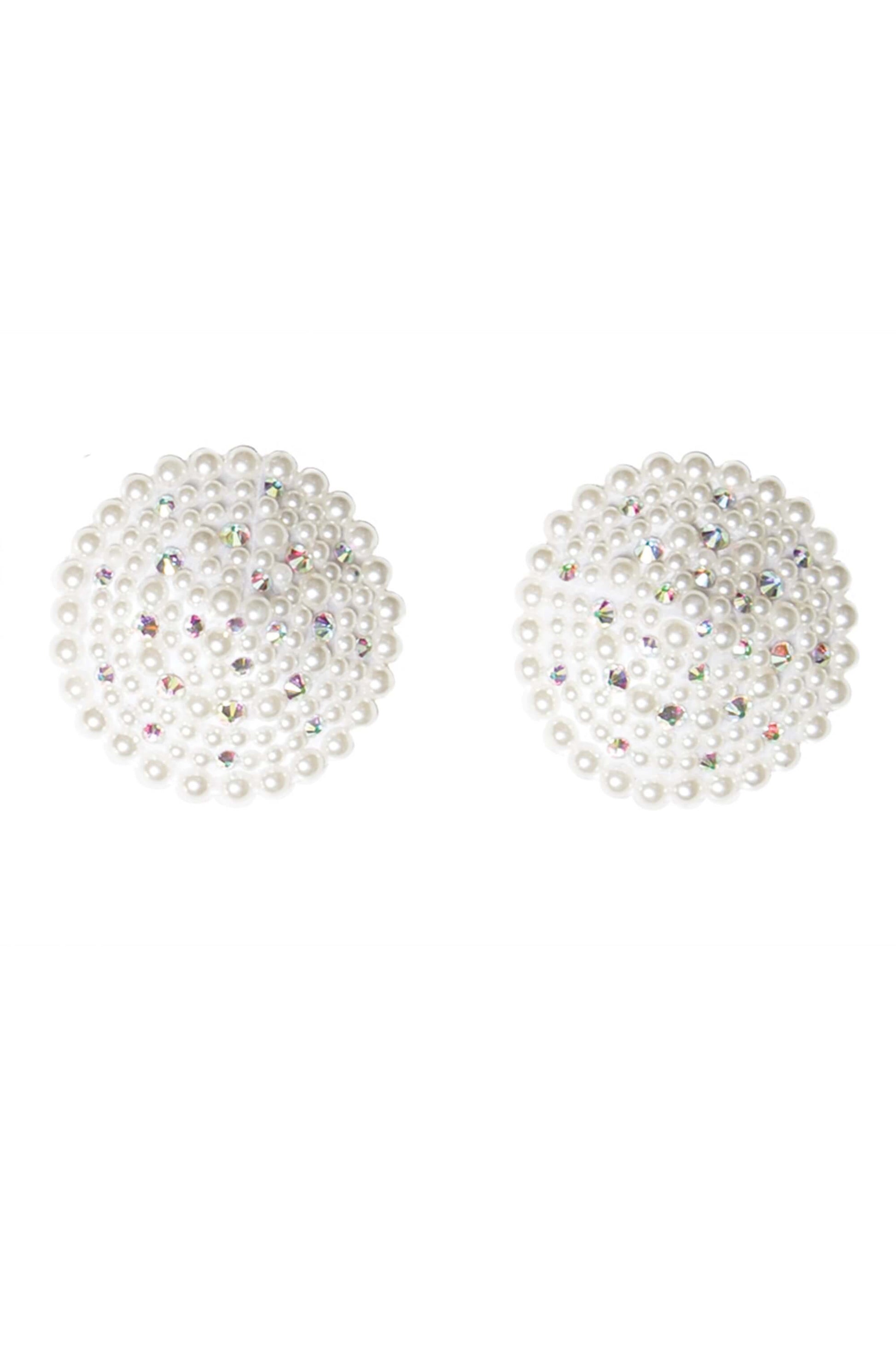 Coquette Pearl & Rhinestones Round Reusable Pasties