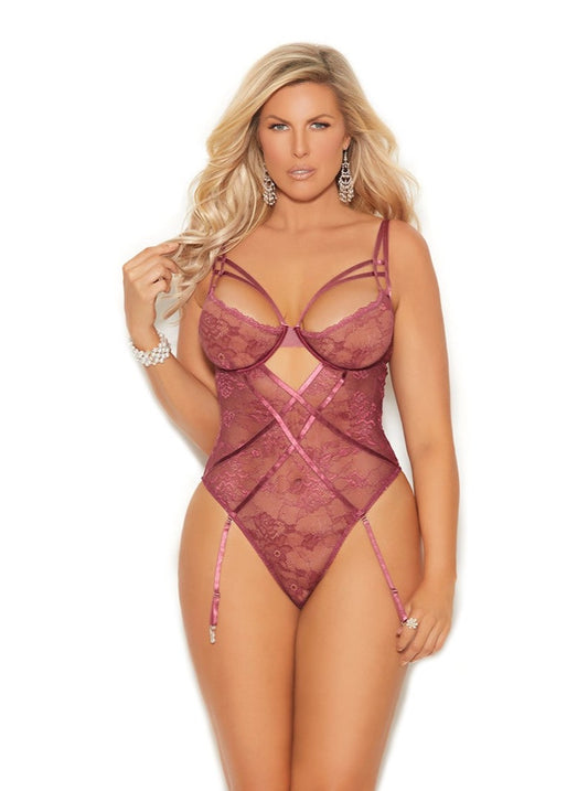 Elegant Moments Queen Strappy Lace Teddiette