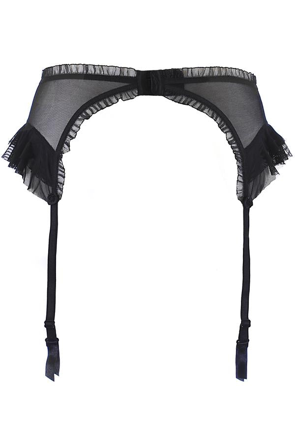 Axami 9982 Garter Belt Black Ruffles