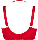 Axami 8761 Cometa Shelf Bra Size Plus Red Lace Sheer Tulle Open Cups