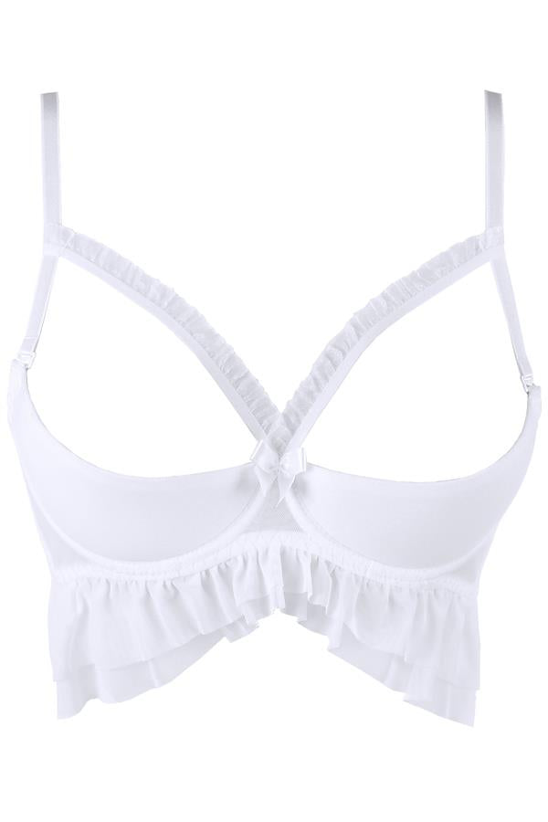 Axami 9991 Shelf Bra Ruffles White