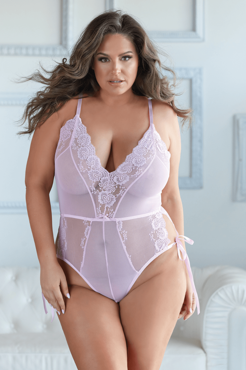 Allure Lingerie Plus Size Belle Teddy Pink