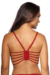 Axami 9691 Smooth Soft Lace Longline Bra Red Roses Unlined Cups Underwire Luxury