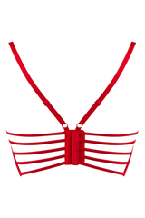 Axami 9691 Smooth Soft Lace Longline Bra Red Roses Unlined Cups Underwire Luxury