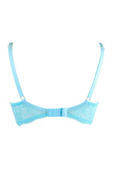 Axami 10131 Sheer Bra Balconette Unlined Underwire Cups Luxury Embroidery Blue