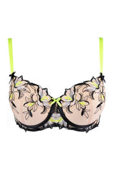 Axami 10151 Push-up Bra Padded Underwire Cups Neon Floral Embroidery European