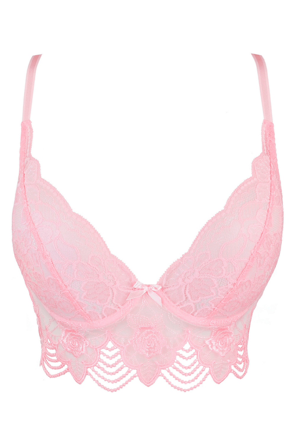 Axami 9751 Summer Love Sheer Pink Roses Longline Bra