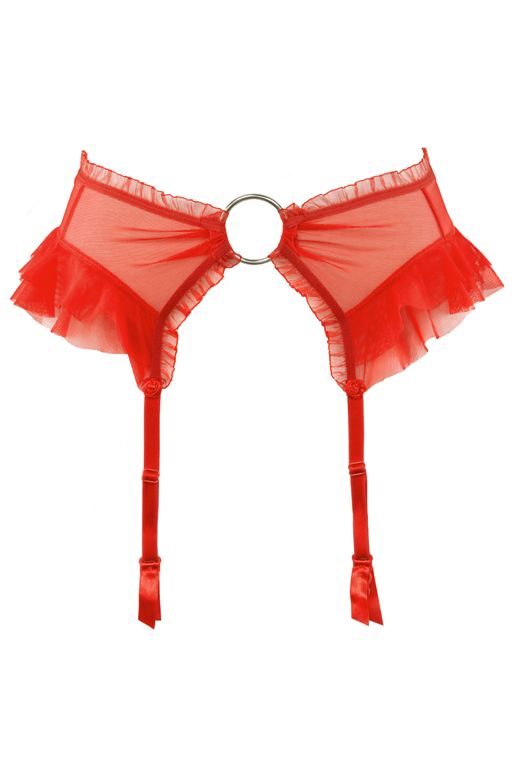 Axami 9972 Garter Belt Red Ruffles