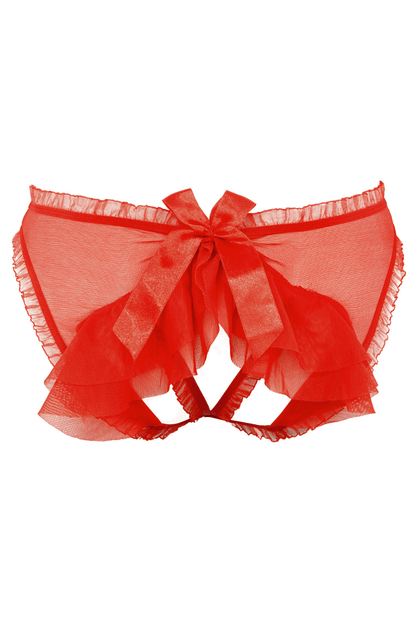 Axami 9943 Briefs Panty Red Ruffles Open Back