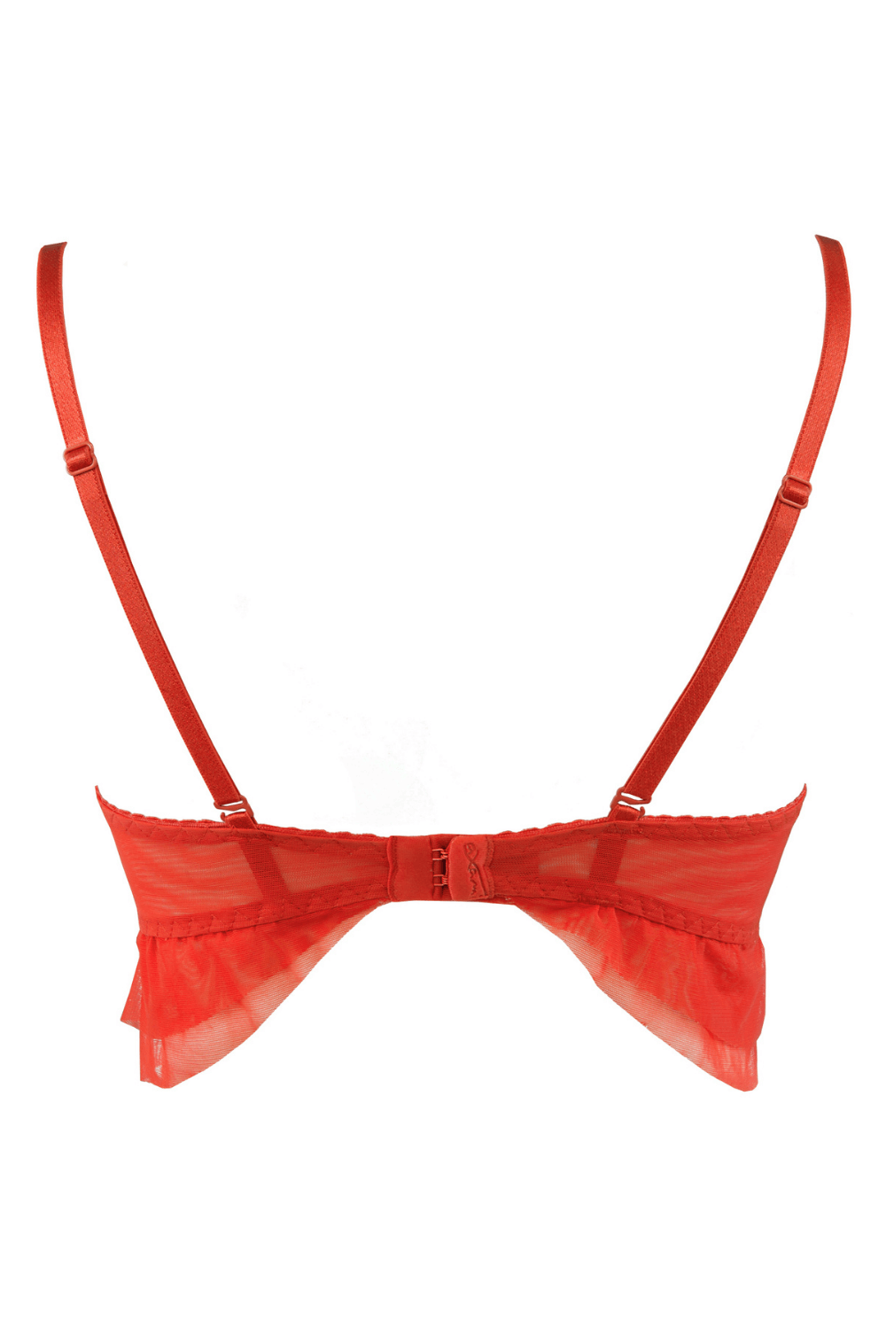 Axami 9971 Open Cups Shelf Bra Red Ruffles