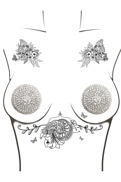 Burlesque Big O Crystal Jewel Reusable Silicone Pasties