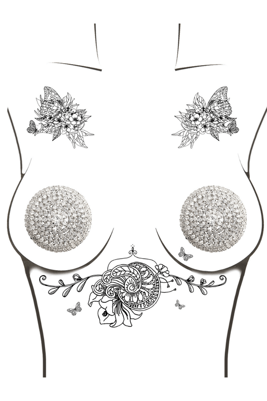 Burlesque Big O Crystal Jewel Reusable Silicone Pasties