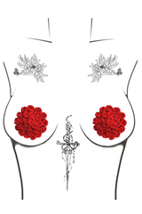 Burlesque First Impression Red Roses Reusable Silicone Pasties