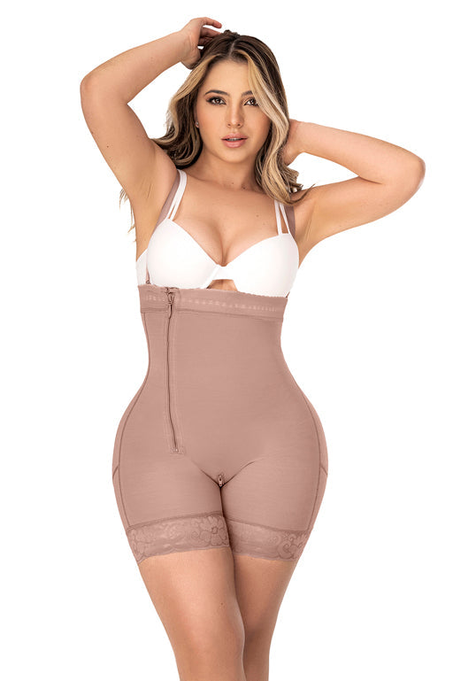 Mapale Shapewear Mid Leg Strapless Zip-Up Shapewear