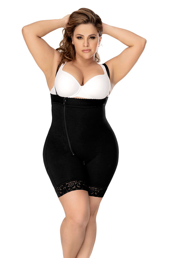 Mapale Shapewear Mid Leg Strapless Zip-Up Shapewear