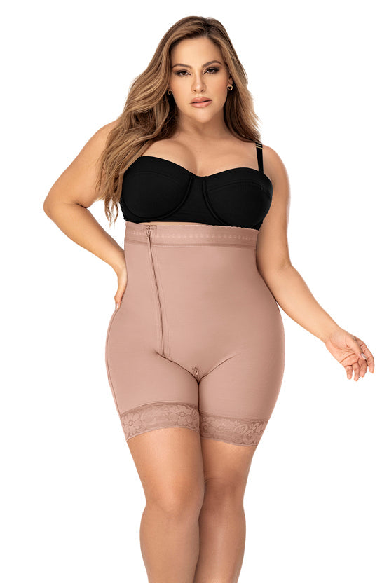 Mapale Shapewear Mid Leg Strapless Zip-Up Shapewear