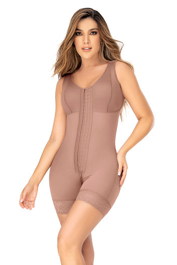 Mapale Shapewear Cross Back Support Mid Length Shapewear with Bra