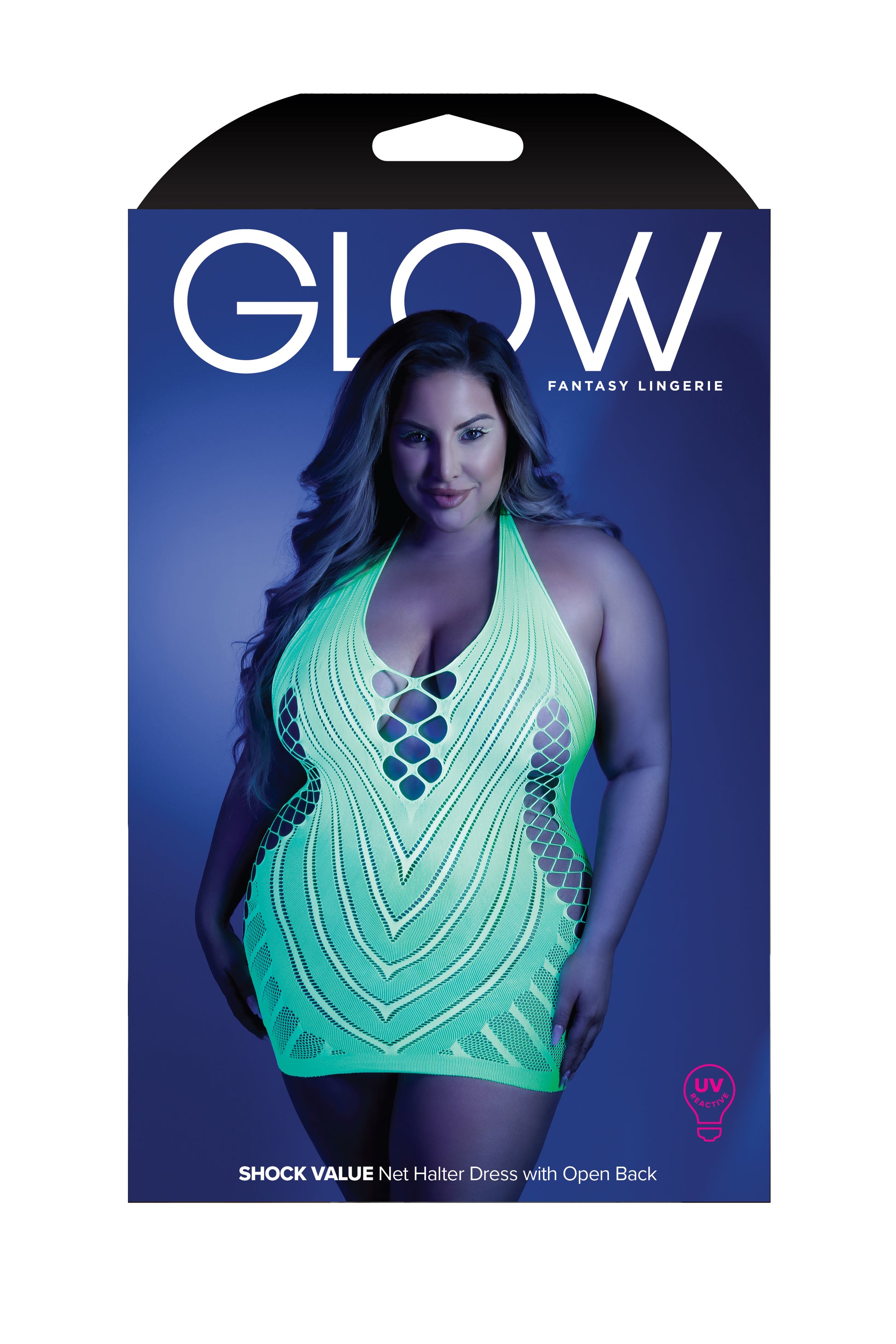 Fantasy Plus Glow Black Light Shock Value Dress Bodystocking Neon Green