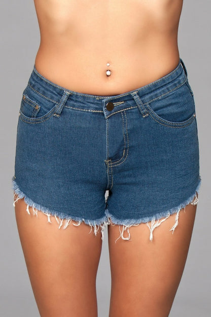 BeWicked Zip Me Up Denim Shorts Blue