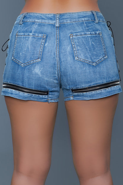 BeWicked Nowhere to Run Shorts Denim Blue