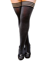 Kixies Kaylee Grey Shimmer Thigh Highs