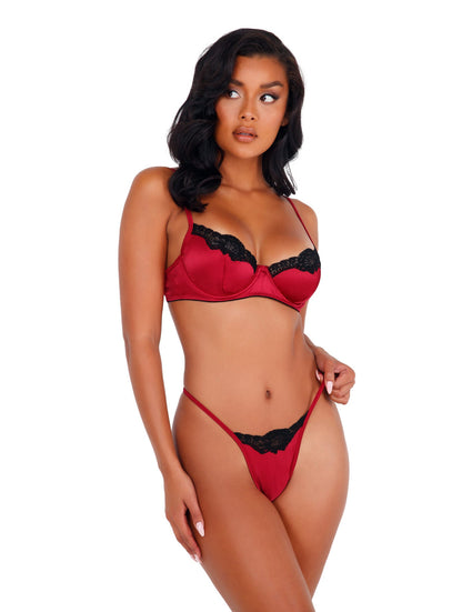 Roma Confidential Lace & Satin Underwire Bra Set Multiple Color Choices