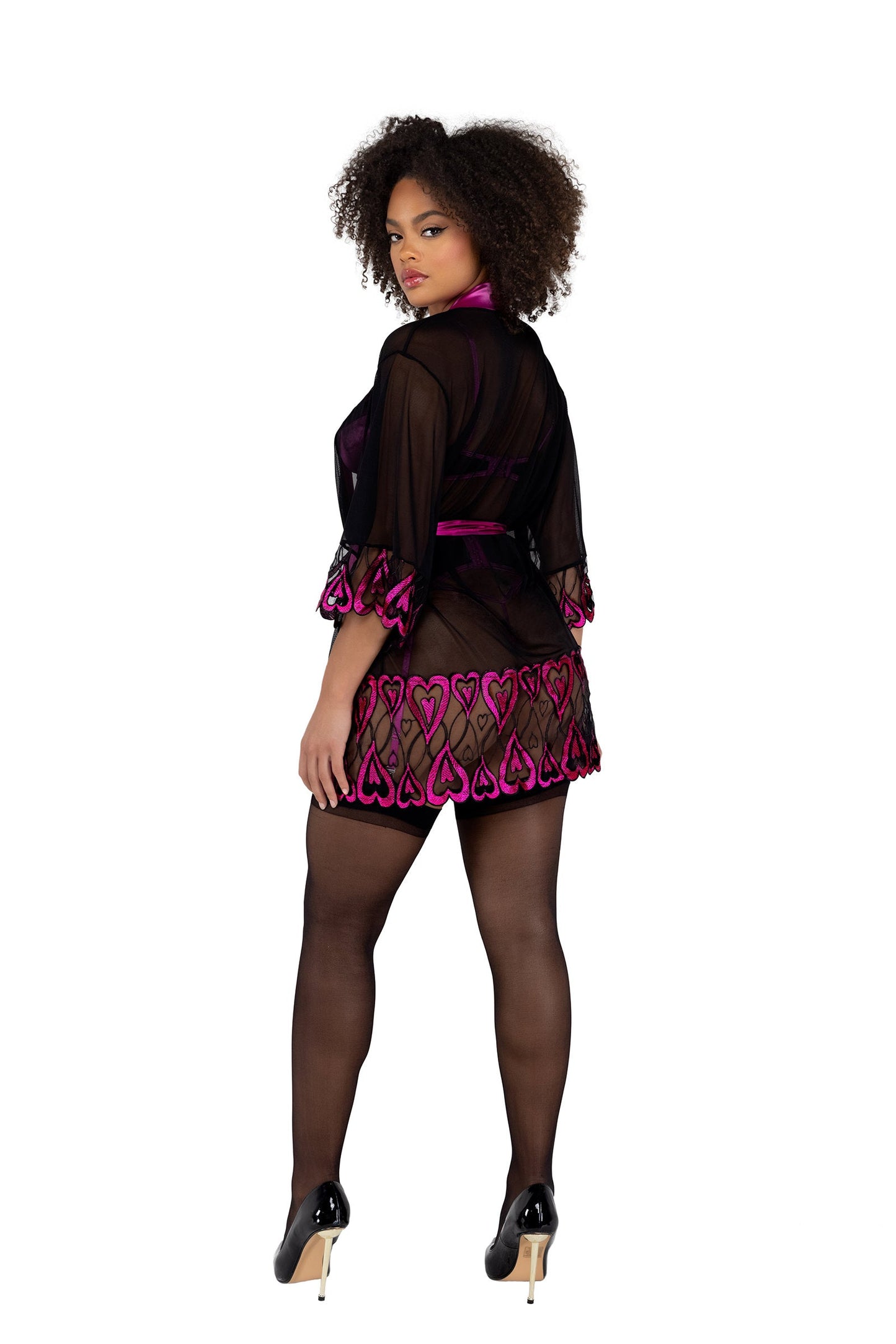Roma Confidential Sweetheart Robe Black Pink