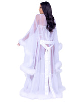 Roma Confidential Burlesque Hollywood Glam Luxury Robe White