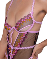 Roma Confidential Strawberry Sherbet Teddy Ice Cream Embroidery Pink