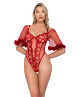 Roma Confidential Rouge Bow Teddy with Sleeves Red